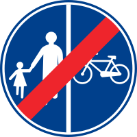 Yayalar ve Bisikletliler İçin Ayrı Ayrı Kullanılabilen Yolun Sonu